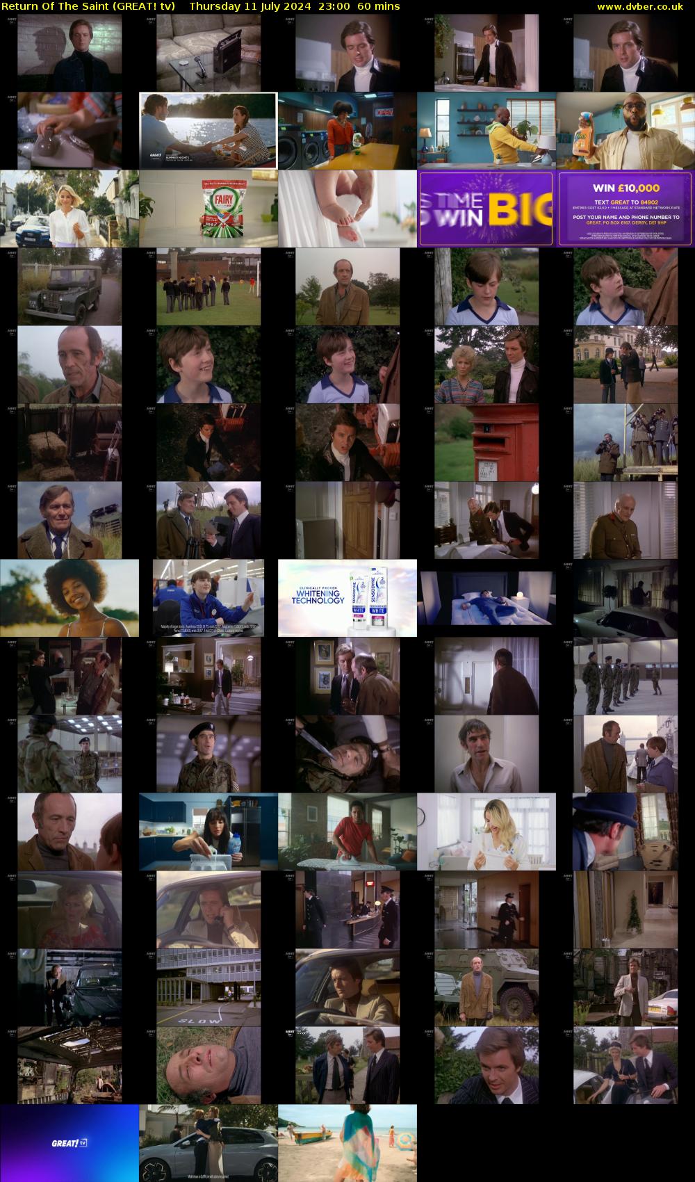 Return Of The Saint (GREAT! tv) Thursday 11 July 2024 23:00 - 00:00