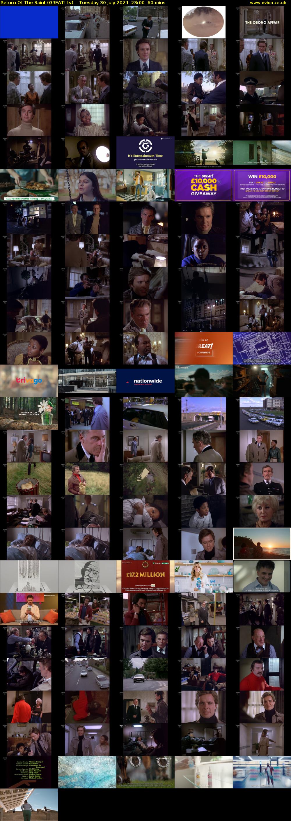 Return Of The Saint (GREAT! tv) Tuesday 30 July 2024 23:00 - 00:00