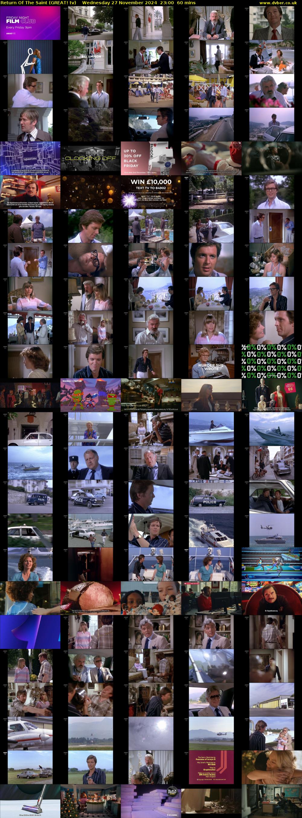 Return Of The Saint (GREAT! tv) Wednesday 27 November 2024 23:00 - 00:00