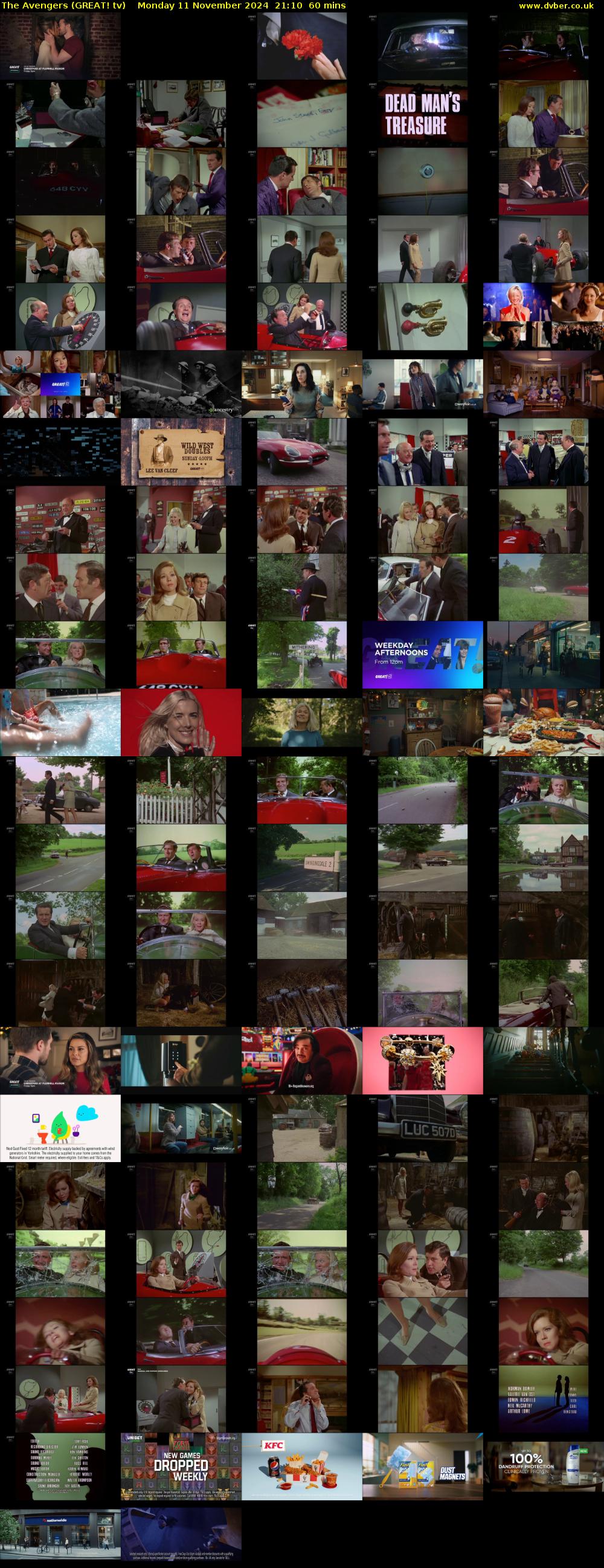 The Avengers (GREAT! tv) Monday 11 November 2024 21:10 - 22:10