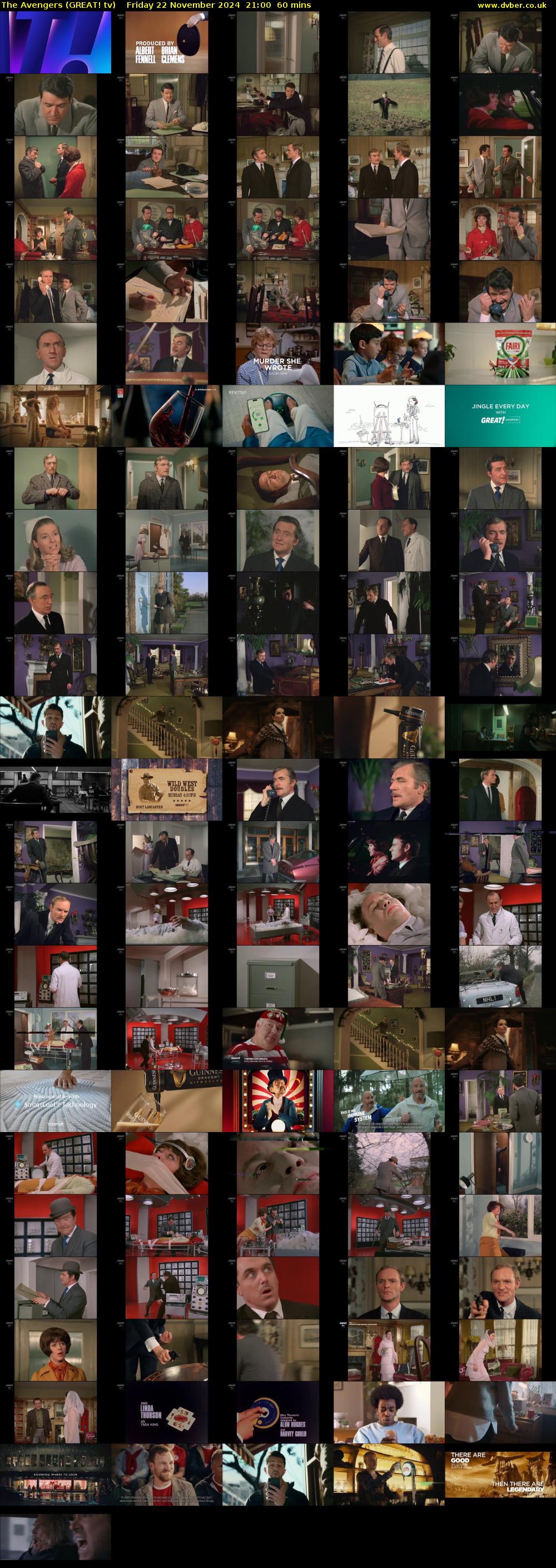 The Avengers (GREAT! tv) Friday 22 November 2024 21:00 - 22:00