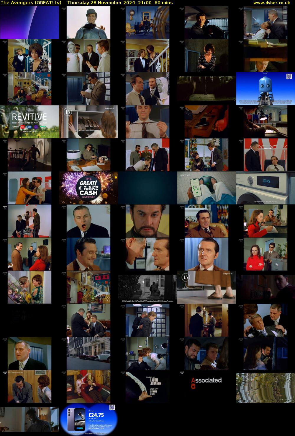 The Avengers (GREAT! tv) Thursday 28 November 2024 21:00 - 22:00