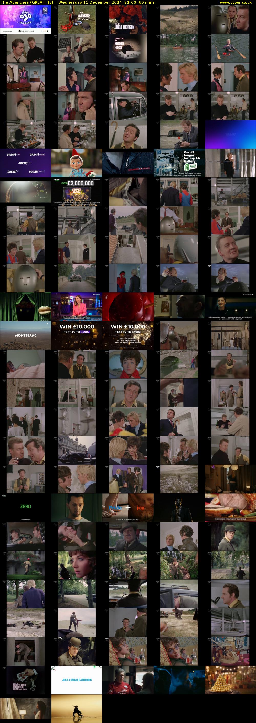 The Avengers (GREAT! tv) Wednesday 11 December 2024 21:00 - 22:00