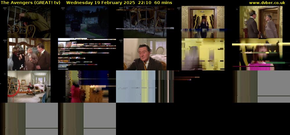 The Avengers (GREAT! tv) Wednesday 19 February 2025 22:10 - 23:10