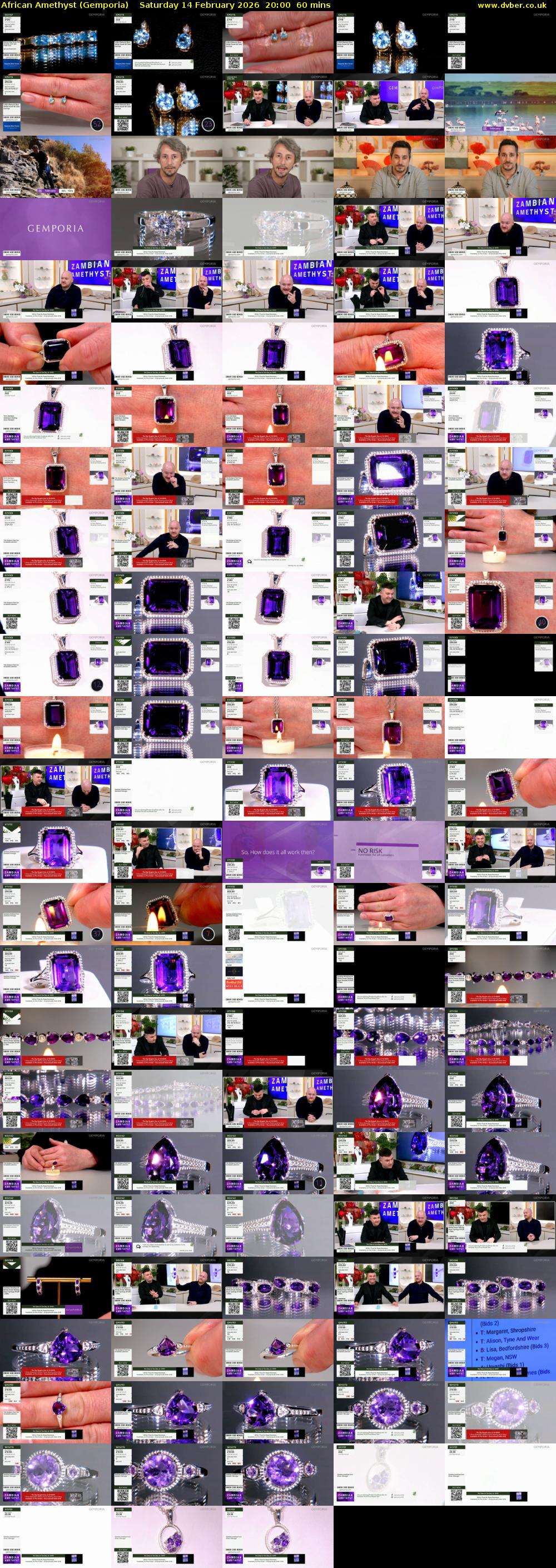 African Amethyst (Gemporia) Saturday 14 February 2026 20:00 - 21:00