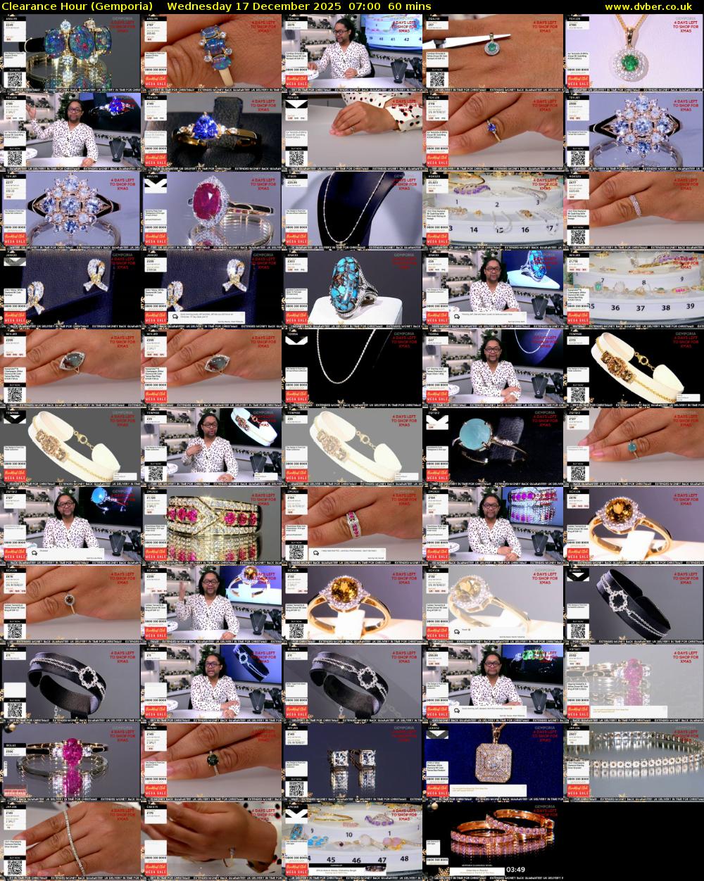 Clearance Hour (Gemporia) Wednesday 17 December 2025 07:00 - 08:00