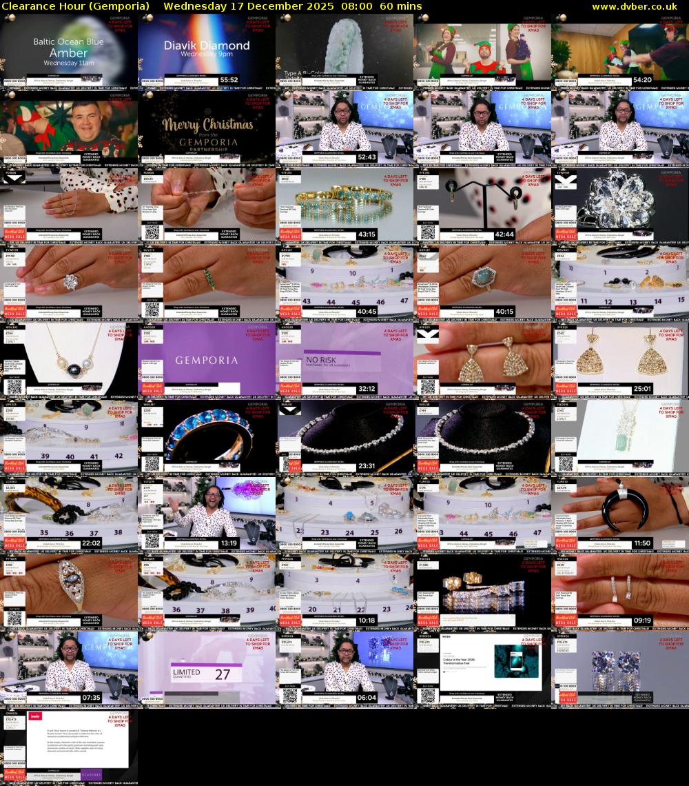 Clearance Hour (Gemporia) Wednesday 17 December 2025 08:00 - 09:00