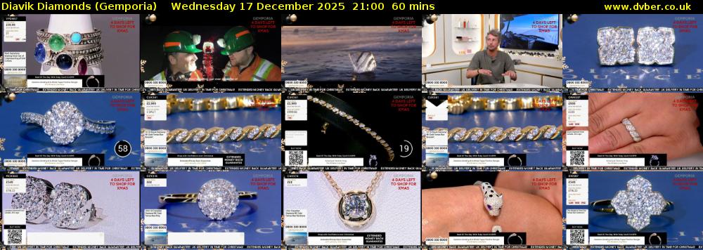 Diavik Diamonds (Gemporia) Wednesday 17 December 2025 21:00 - 22:00