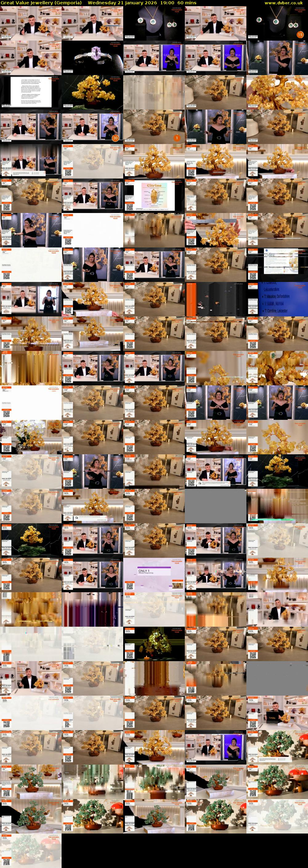 Great Value Jewellery (Gemporia) Wednesday 21 January 2026 19:00 - 20:00