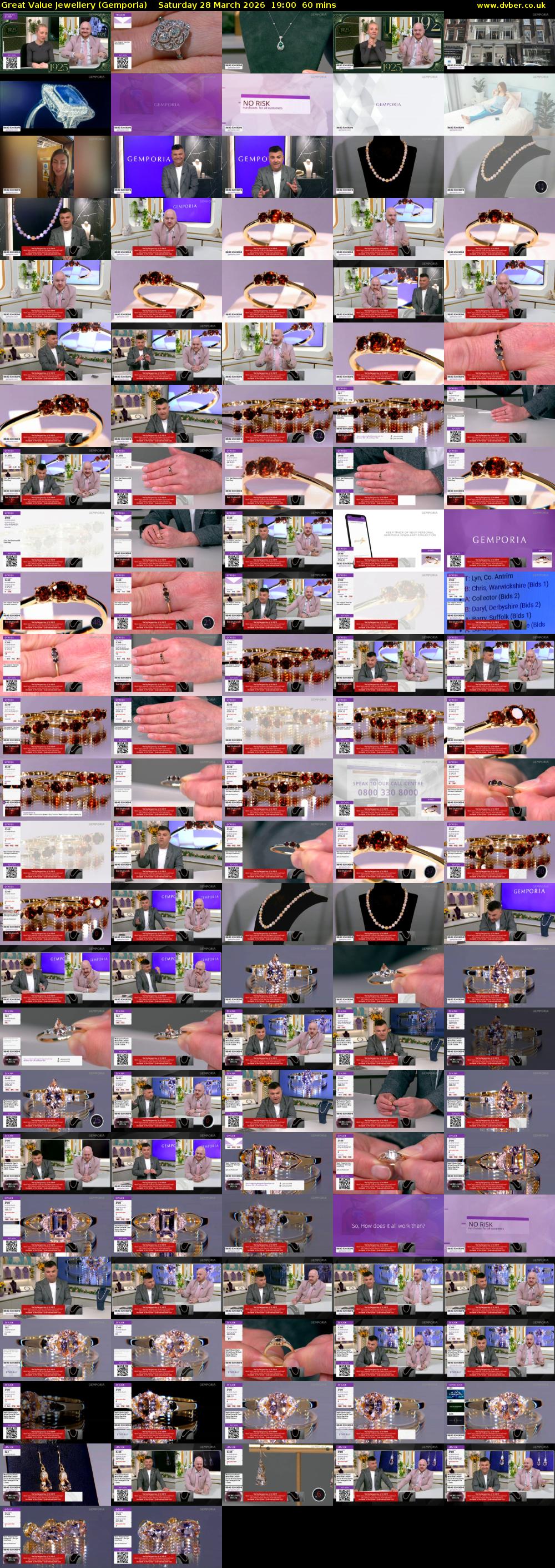 Great Value Jewellery (Gemporia) Saturday 28 March 2026 19:00 - 20:00