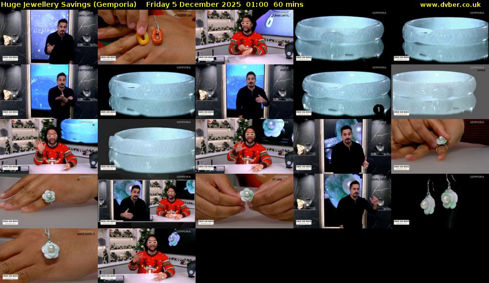 Huge Jewellery Savings (Gemporia) Friday 5 December 2025 01:00 - 02:00