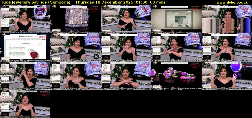 Huge Jewellery Savings (Gemporia) Thursday 18 December 2025 01:00 - 02:00