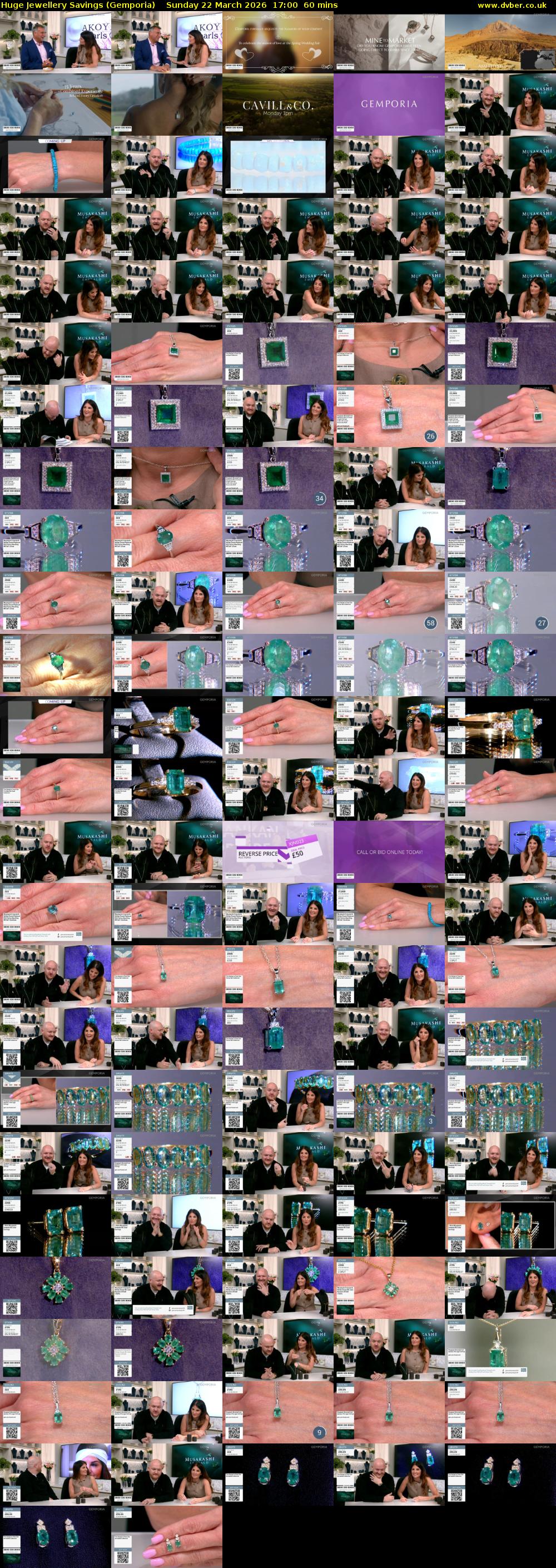 Huge Jewellery Savings (Gemporia) Sunday 22 March 2026 17:00 - 18:00