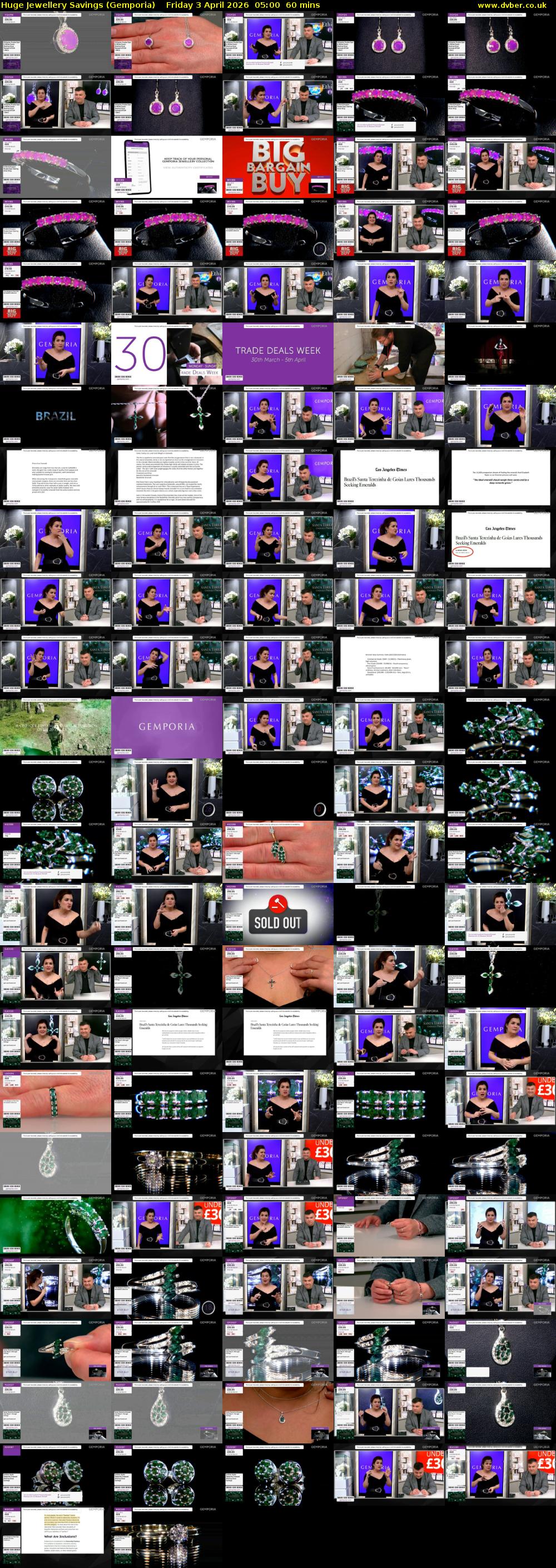 Huge Jewellery Savings (Gemporia) Friday 3 April 2026 05:00 - 06:00