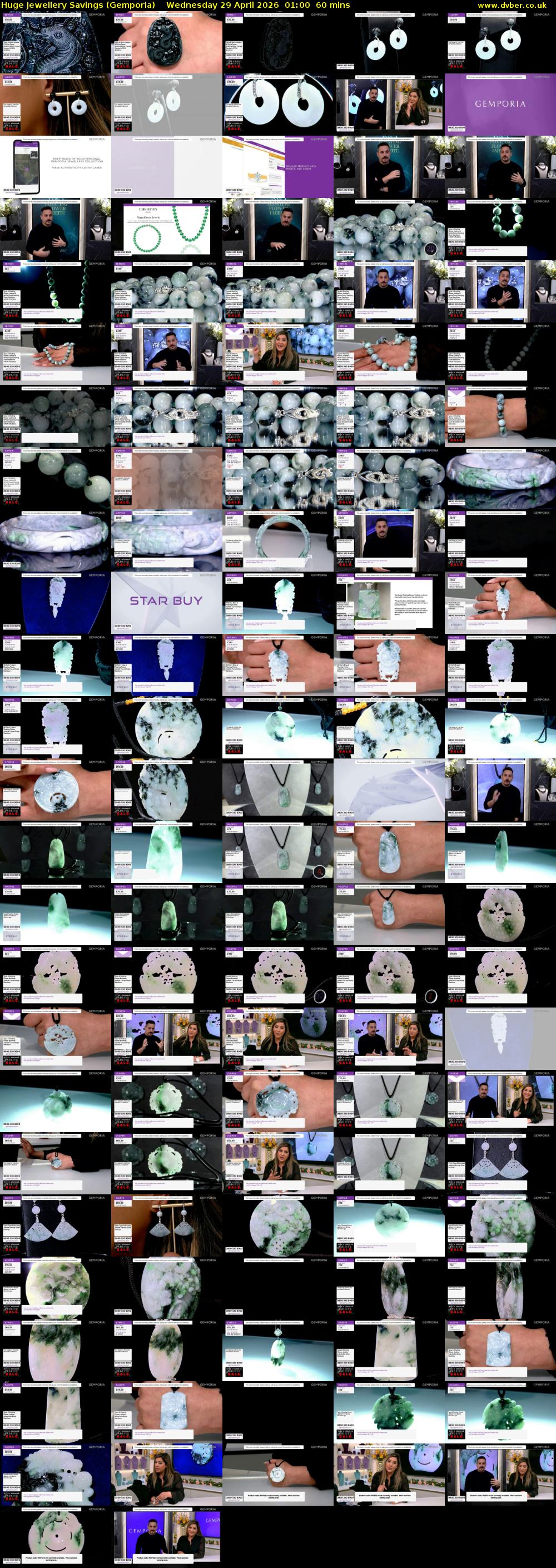 Huge Jewellery Savings (Gemporia) Wednesday 29 April 2026 01:00 - 02:00