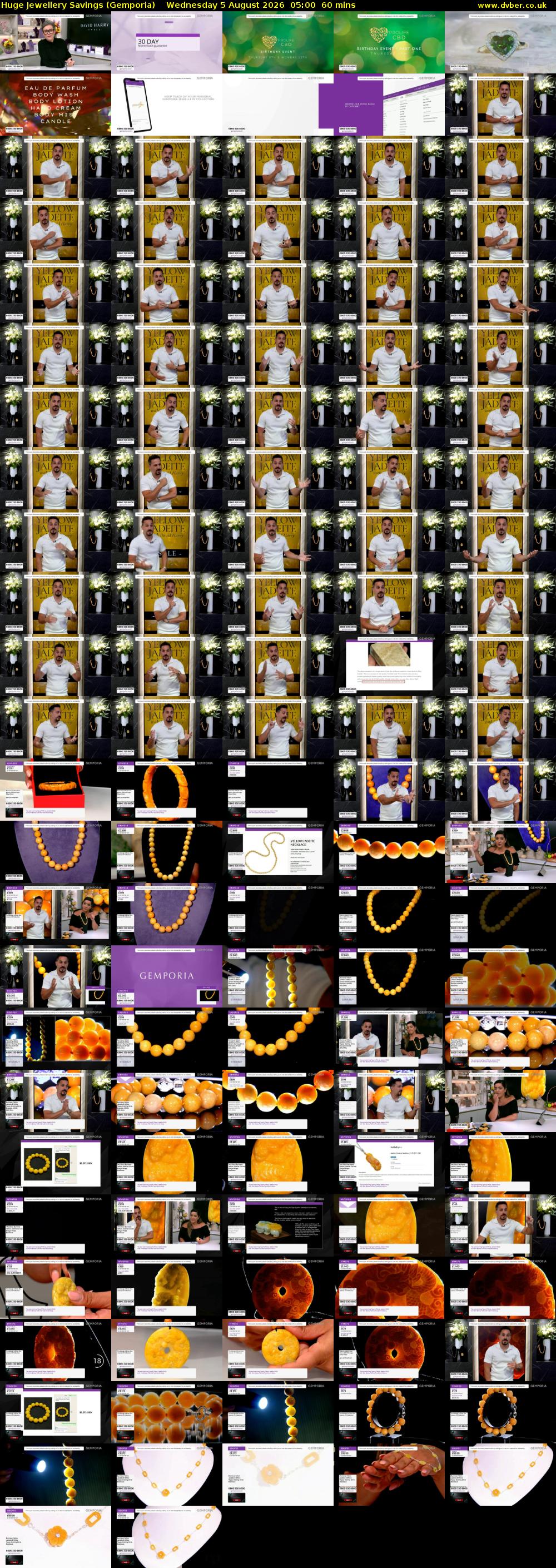 Huge Jewellery Savings (Gemporia) Wednesday 5 August 2026 05:00 - 06:00