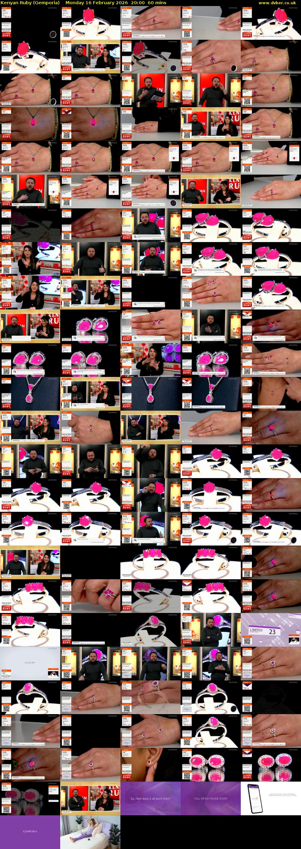 Kenyan Ruby (Gemporia) Monday 16 February 2026 20:00 - 21:00