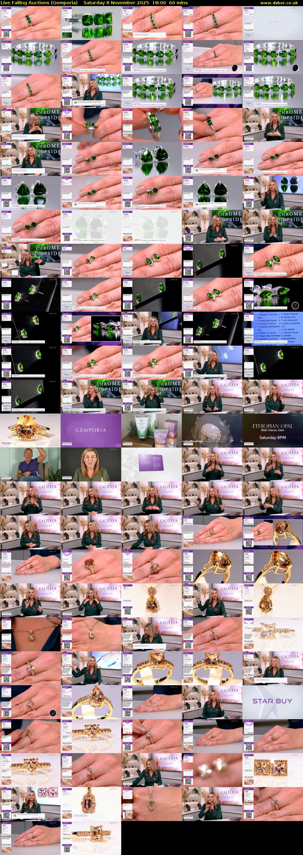 Live Falling Auctions (Gemporia) Saturday 8 November 2025 18:00 - 19:00