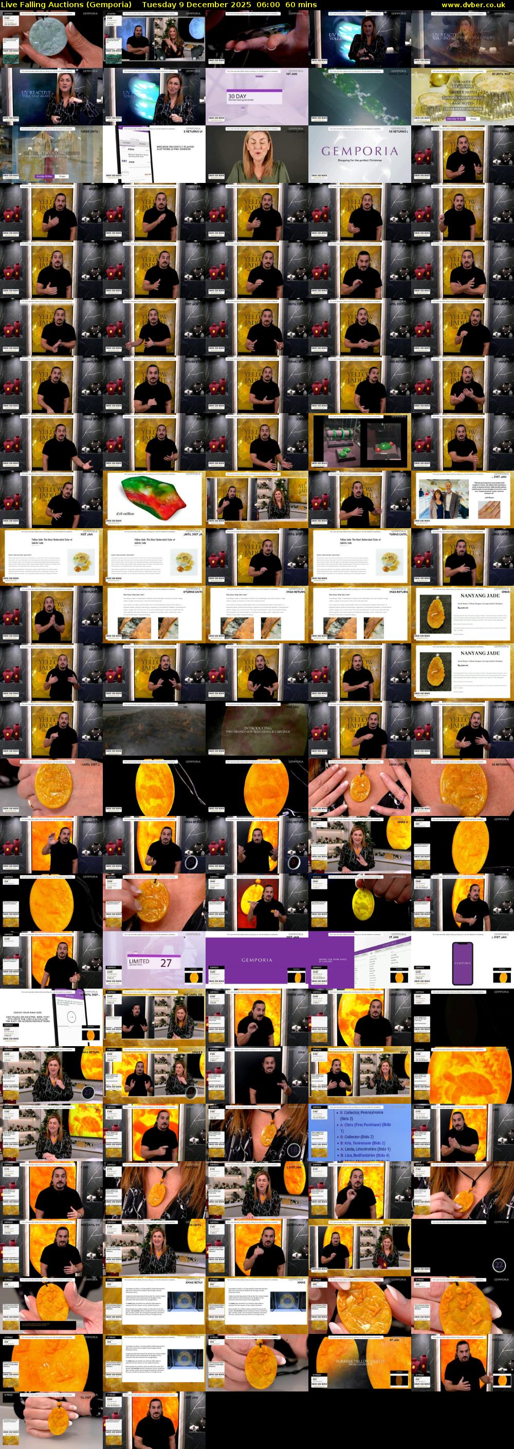 Live Falling Auctions (Gemporia) Tuesday 9 December 2025 06:00 - 07:00