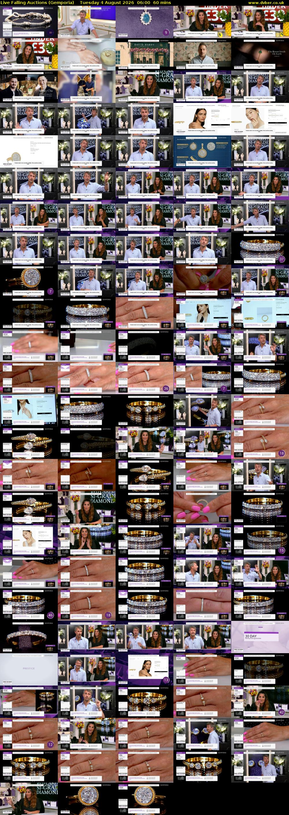 Live Falling Auctions (Gemporia) Tuesday 4 August 2026 06:00 - 07:00