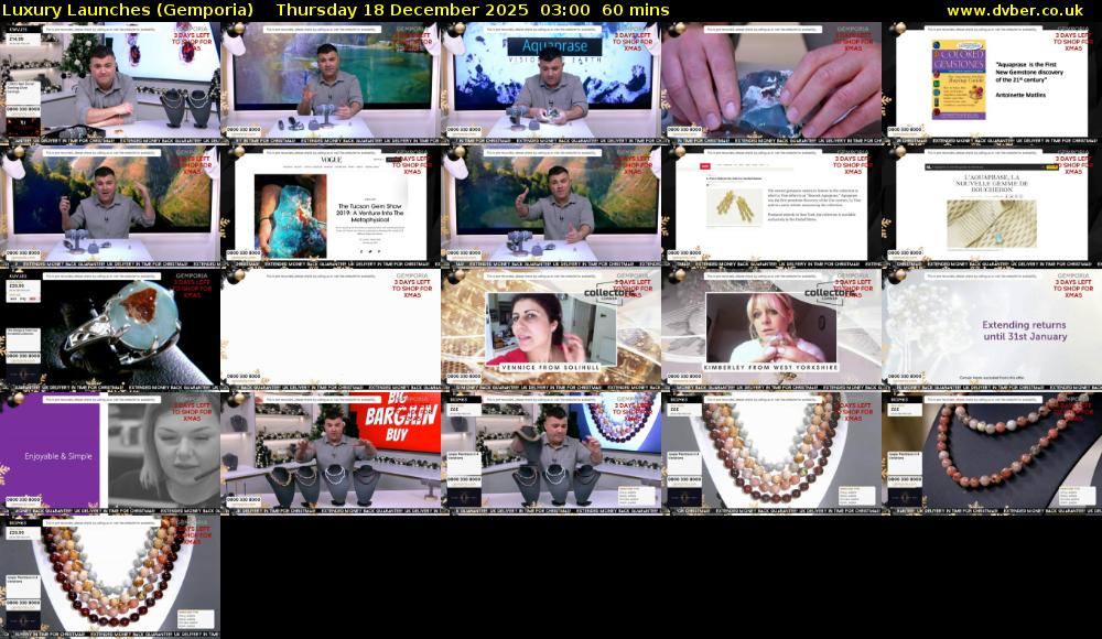 Luxury Launches (Gemporia) Thursday 18 December 2025 03:00 - 04:00