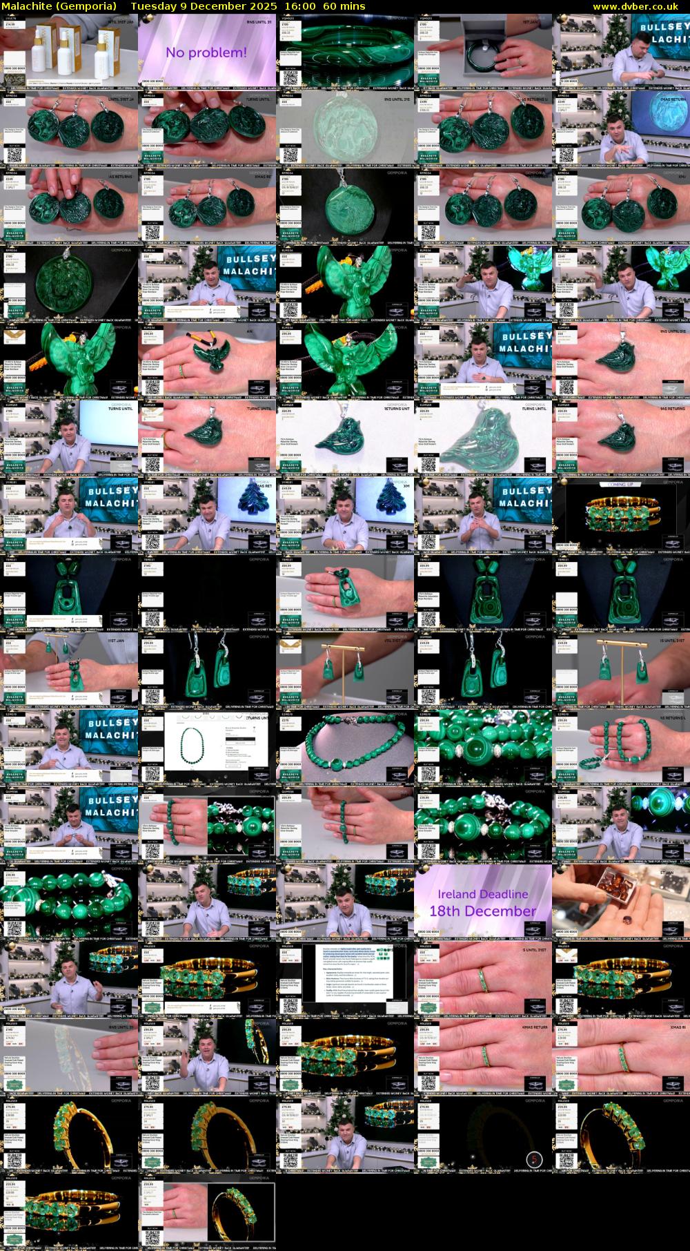 Malachite (Gemporia) Tuesday 9 December 2025 16:00 - 17:00