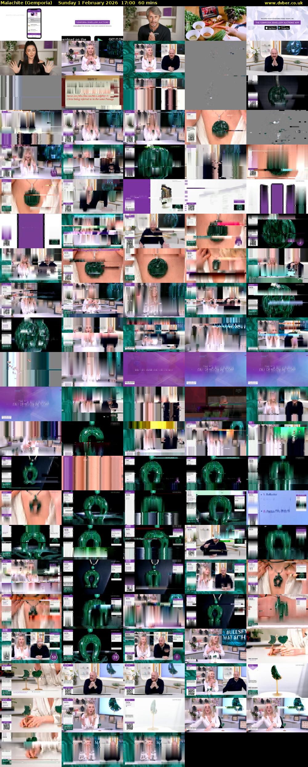 Malachite (Gemporia) Sunday 1 February 2026 17:00 - 18:00