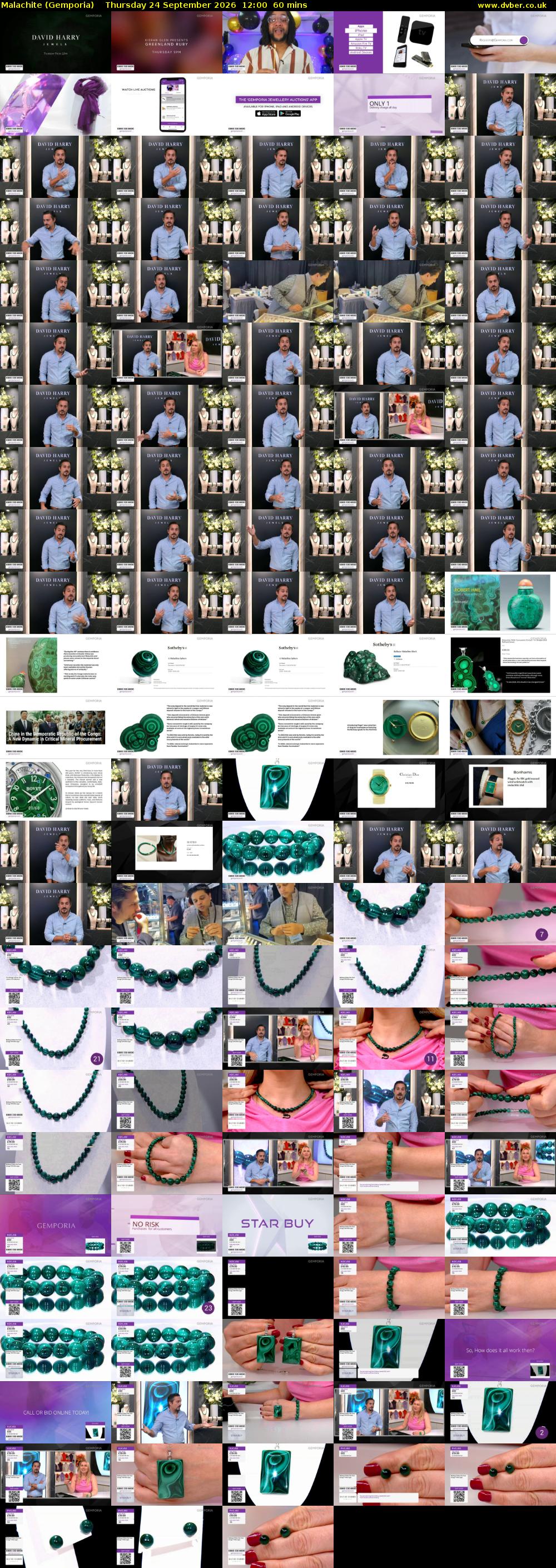 Malachite (Gemporia) Thursday 24 September 2026 12:00 - 13:00