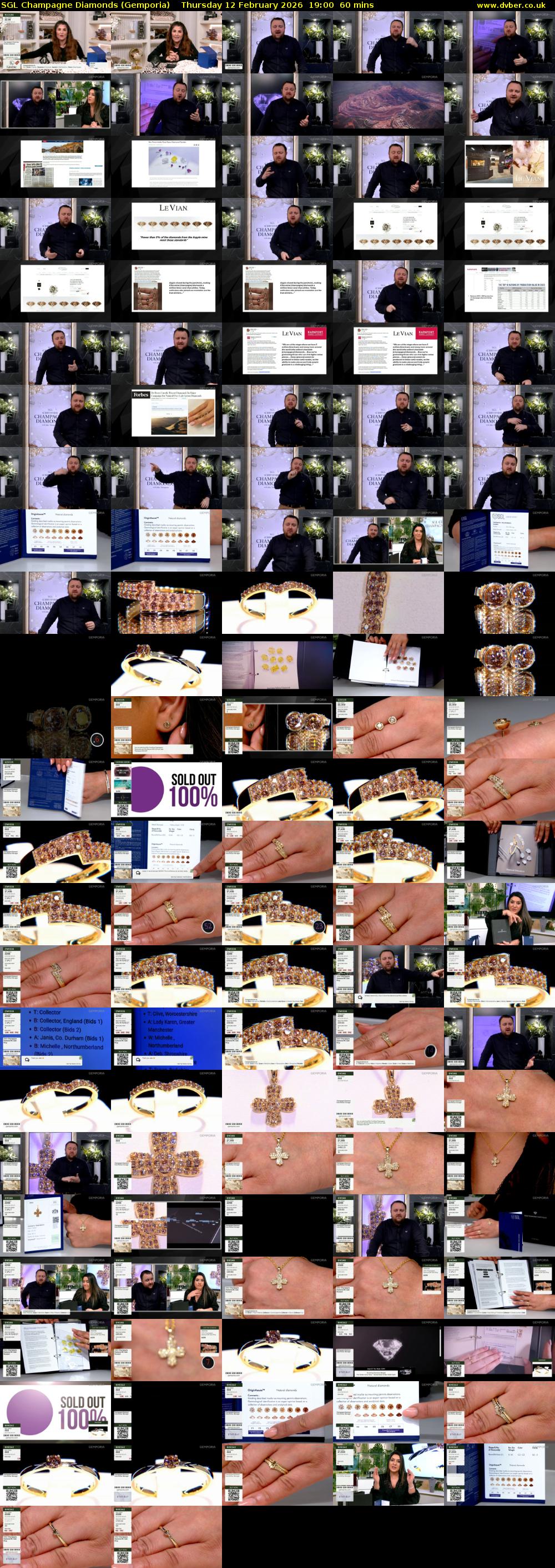 SGL Champagne Diamonds (Gemporia) Thursday 12 February 2026 19:00 - 20:00