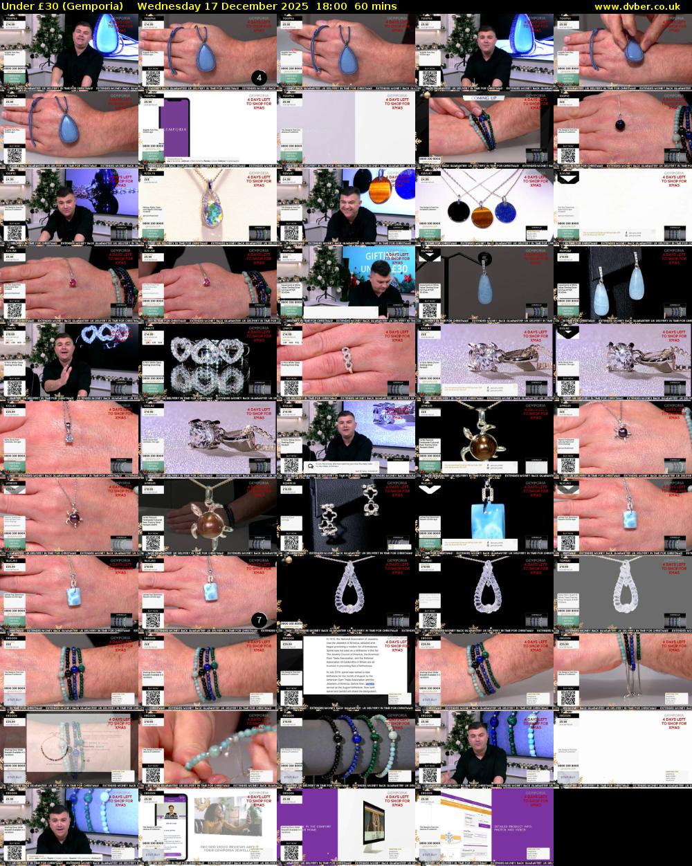 Under £30 (Gemporia) Wednesday 17 December 2025 18:00 - 19:00