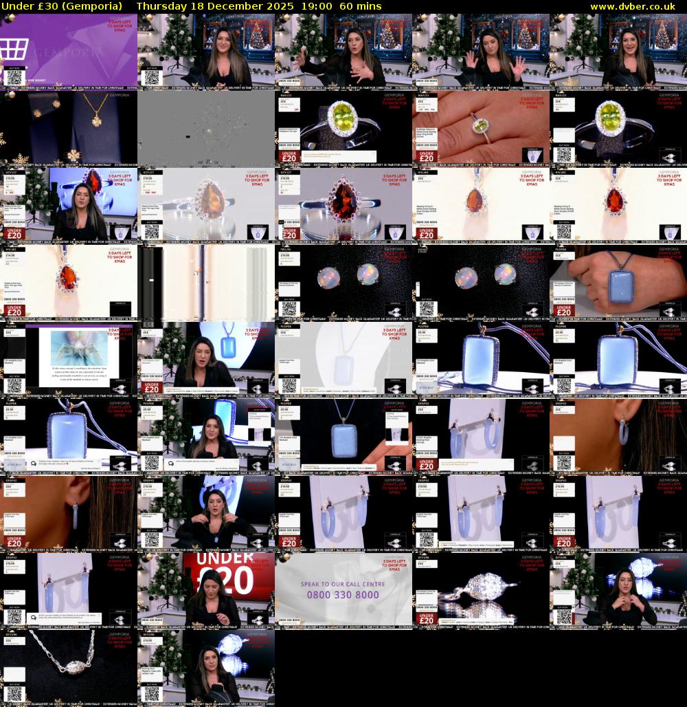 Under £30 (Gemporia) Thursday 18 December 2025 19:00 - 20:00
