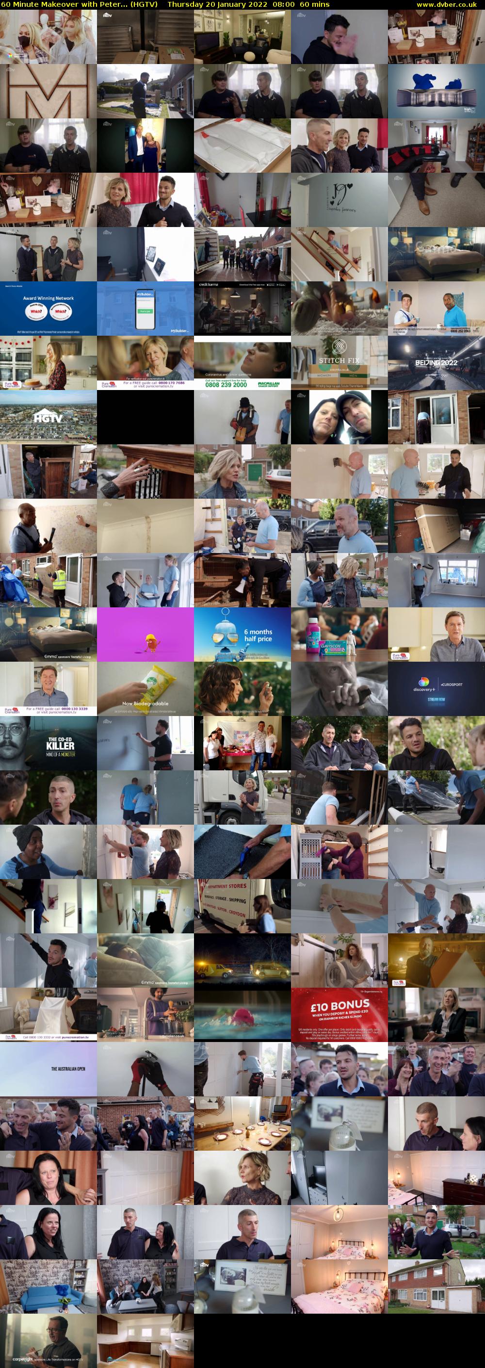 60 Minute Makeover with Peter... (HGTV) Thursday 20 January 2022 08:00 - 09:00