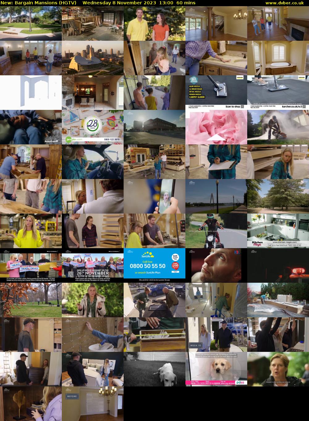Bargain Mansions (HGTV) Wednesday 8 November 2023 13:00 - 14:00