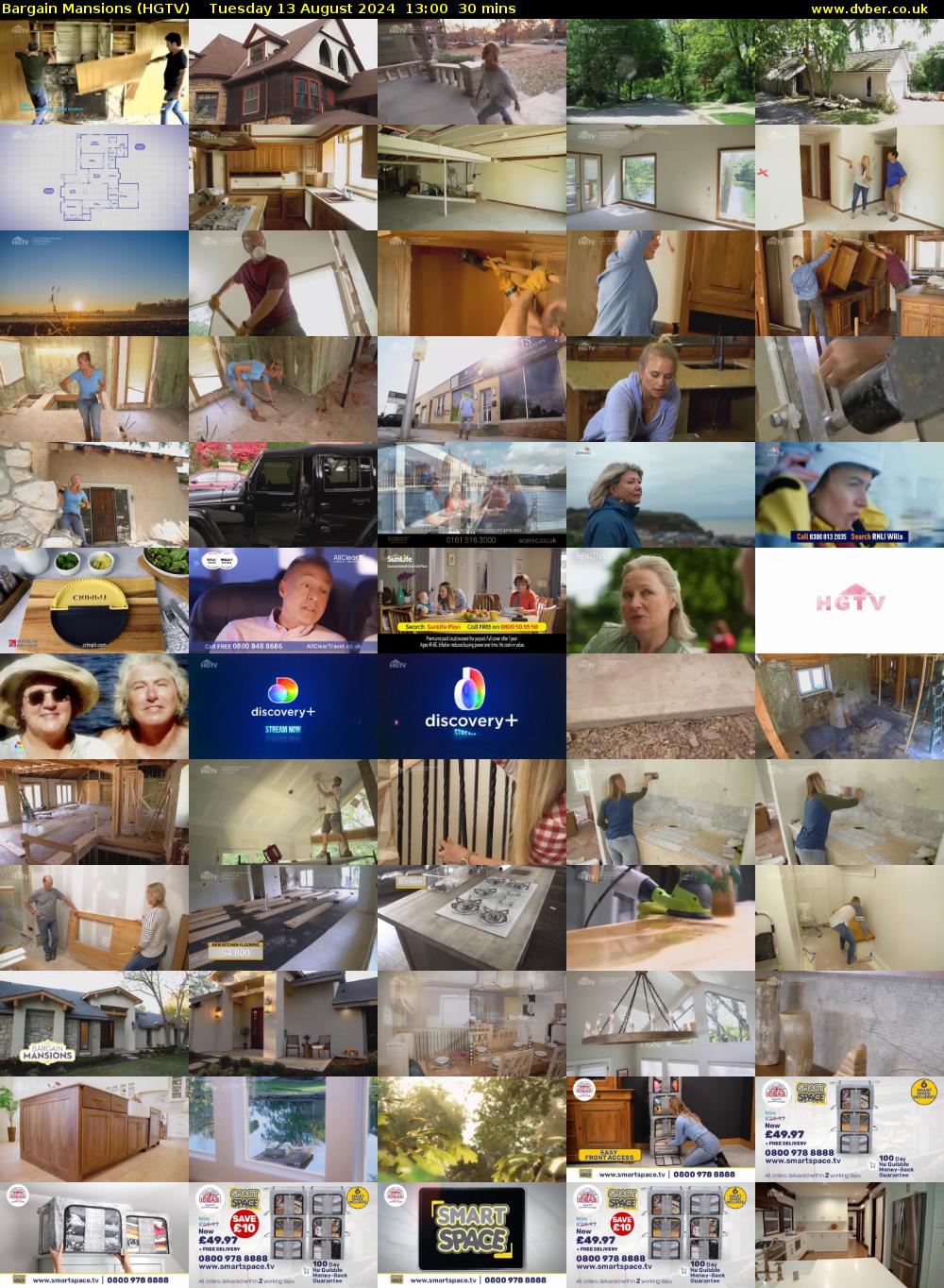 Bargain Mansions (HGTV) Tuesday 13 August 2024 13:00 - 13:30