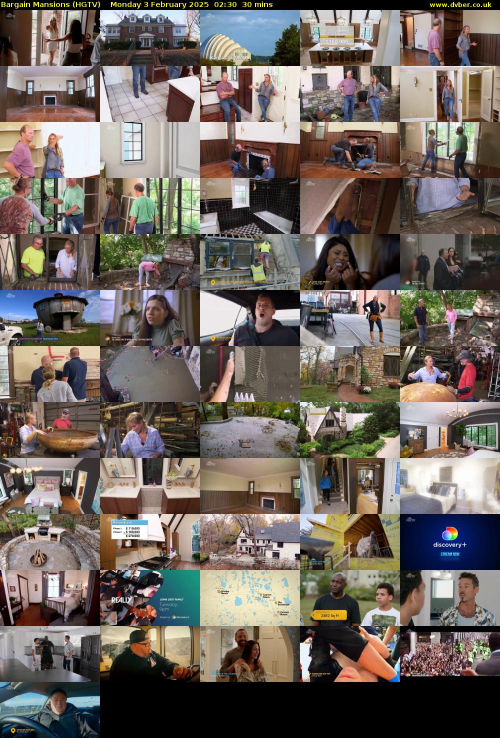 Bargain Mansions (HGTV) Monday 3 February 2025 02:30 - 03:00