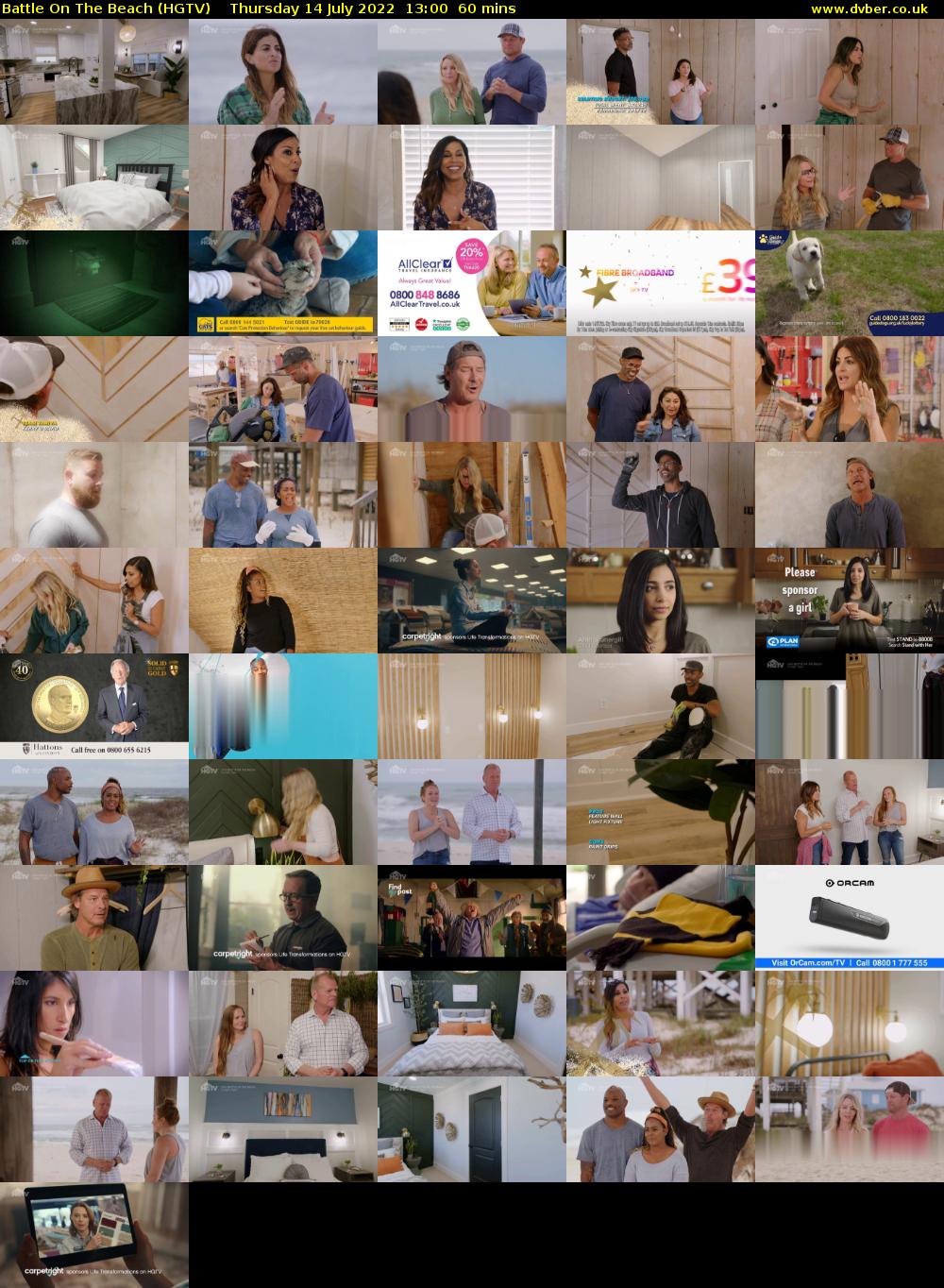 Battle On The Beach (HGTV) Thursday 14 July 2022 13:00 - 14:00