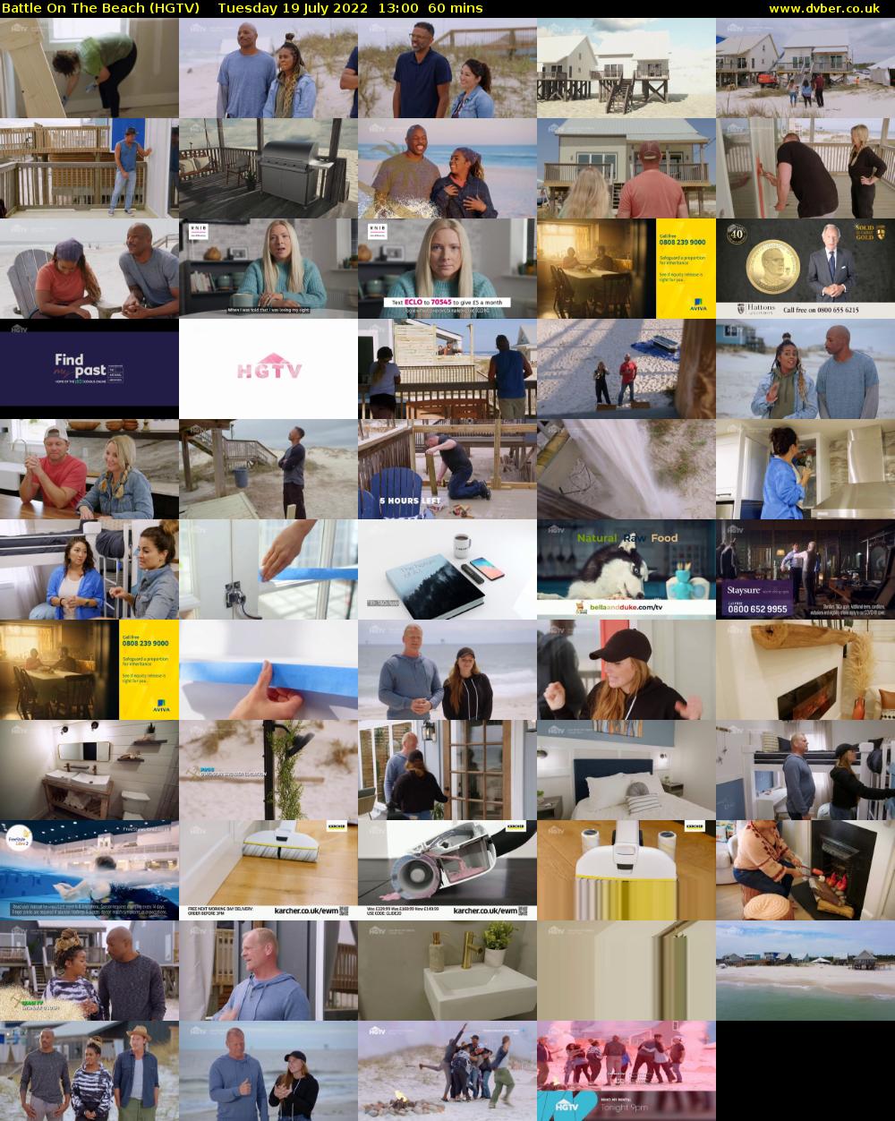 Battle On The Beach (HGTV) Tuesday 19 July 2022 13:00 - 14:00