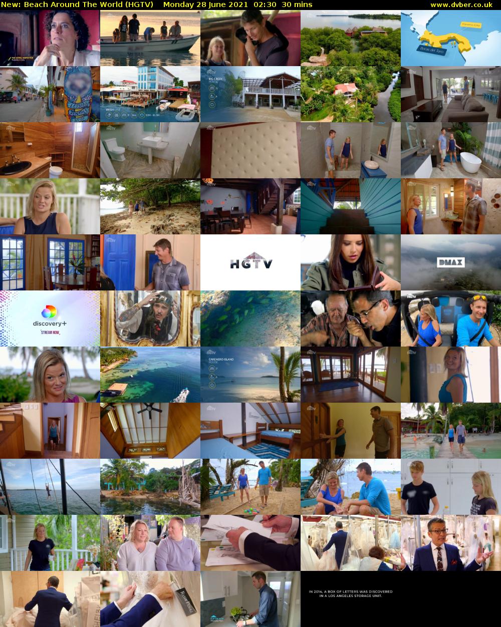Beach Around The World (HGTV) Monday 28 June 2021 02:30 - 03:00