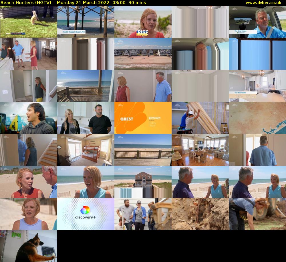 Beach Hunters (HGTV) Monday 21 March 2022 03:00 - 03:30