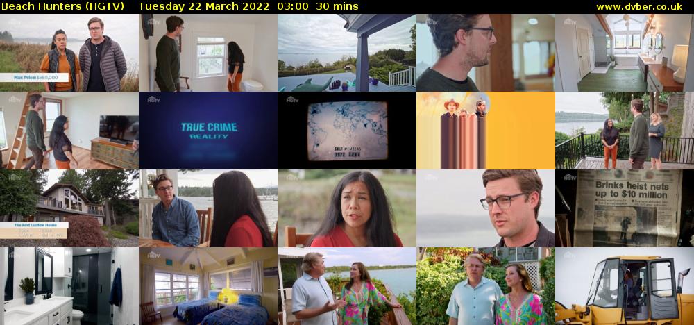 Beach Hunters (HGTV) Tuesday 22 March 2022 03:00 - 03:30