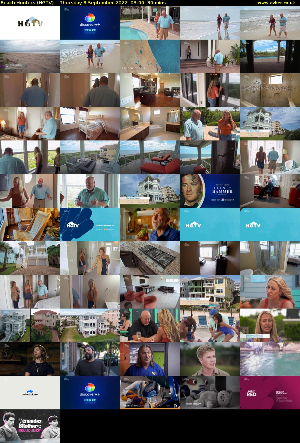Beach Hunters (HGTV) Thursday 8 September 2022 03:00 - 03:30