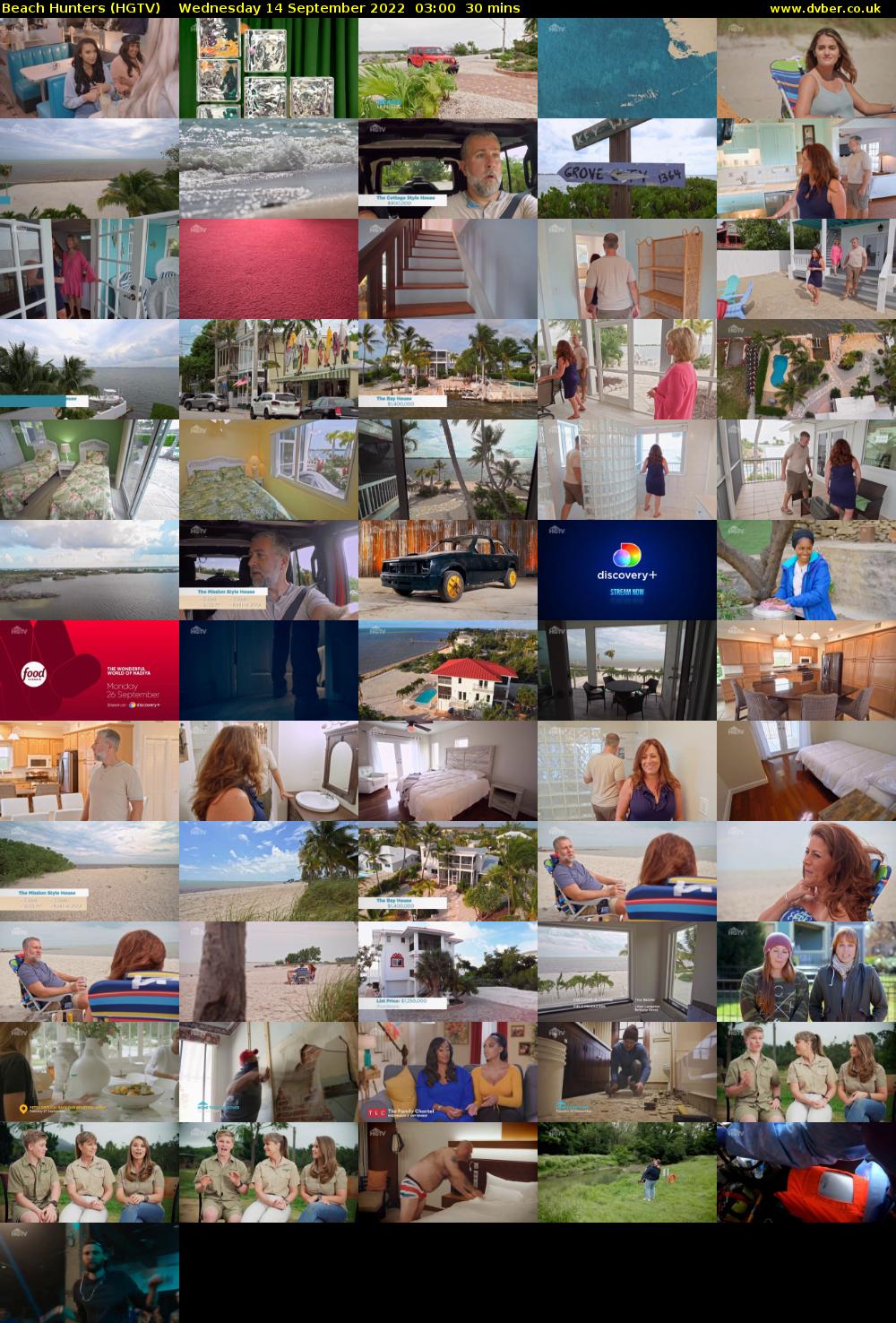 Beach Hunters (HGTV) Wednesday 14 September 2022 03:00 - 03:30