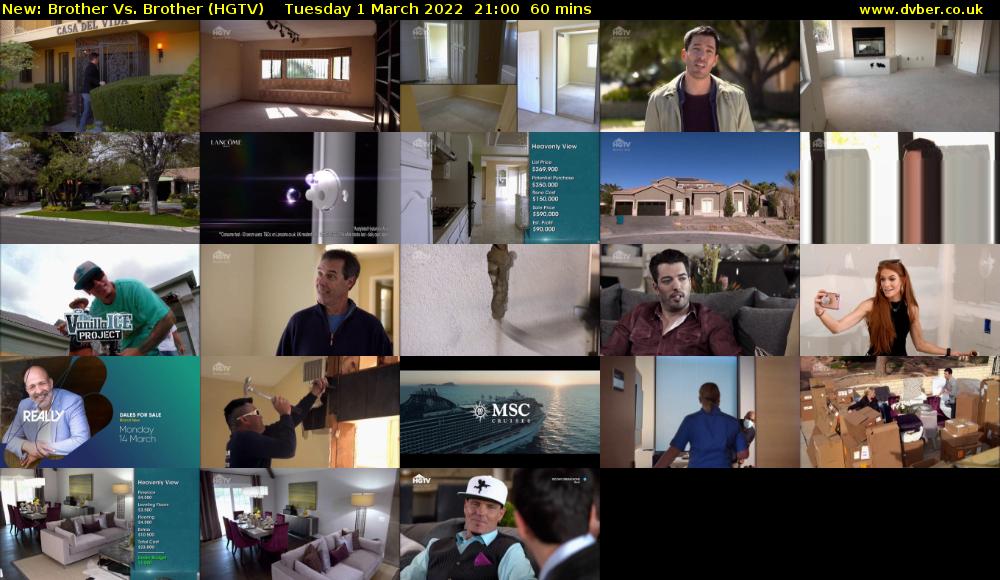 Brother Vs. Brother (HGTV) Tuesday 1 March 2022 21:00 - 22:00