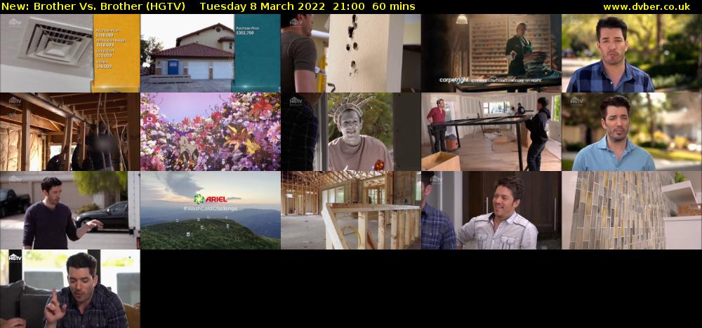Brother Vs. Brother (HGTV) Tuesday 8 March 2022 21:00 - 22:00