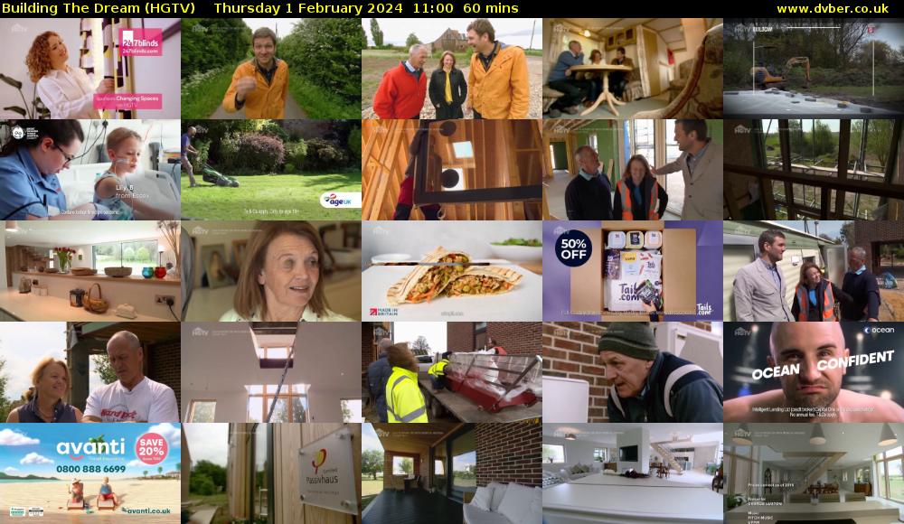 Building The Dream (HGTV) Thursday 1 February 2024 11:00 - 12:00