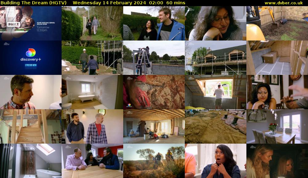 Building The Dream (HGTV) Wednesday 14 February 2024 02:00 - 03:00