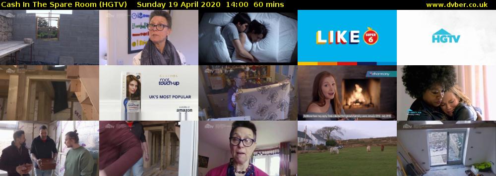 Cash In The Spare Room (HGTV) Sunday 19 April 2020 14:00 - 15:00