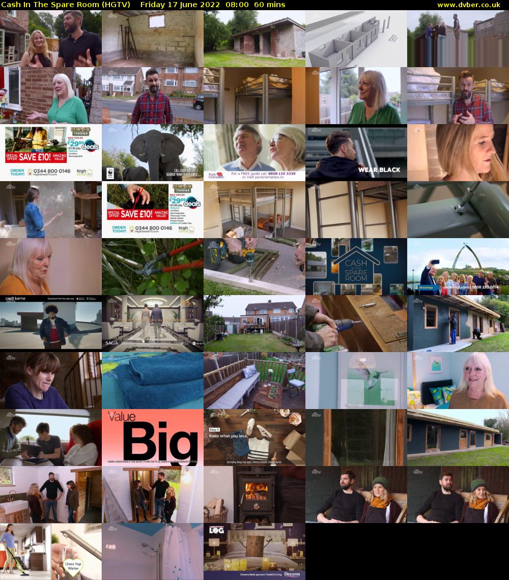 Cash In The Spare Room (HGTV) Friday 17 June 2022 08:00 - 09:00