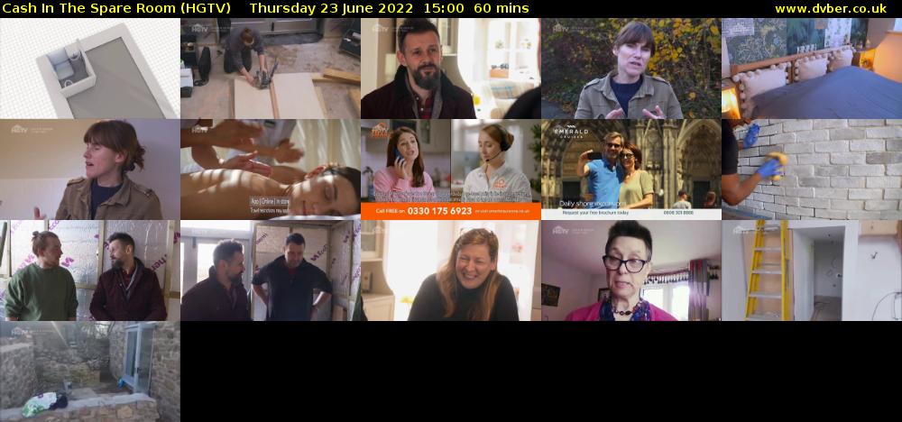 Cash In The Spare Room (HGTV) Thursday 23 June 2022 15:00 - 16:00