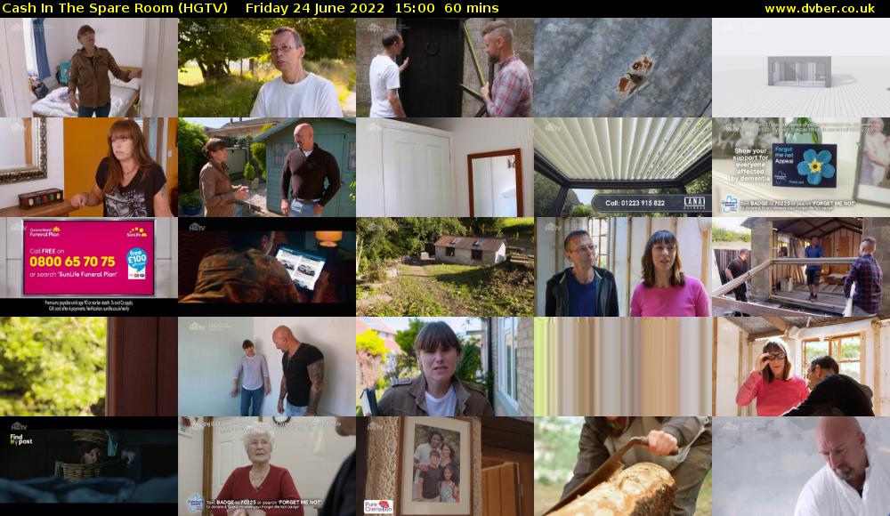 Cash In The Spare Room (HGTV) Friday 24 June 2022 15:00 - 16:00